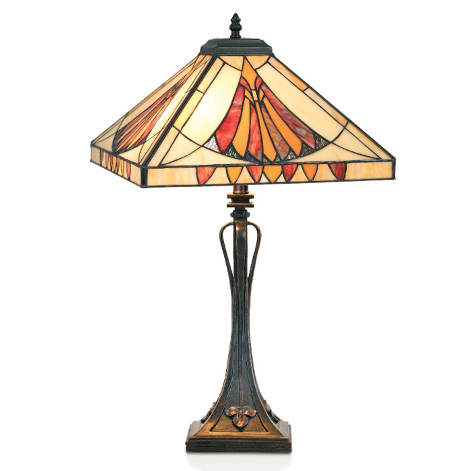 Tiltalende AMALIA bordlampe i Tiffany-stil