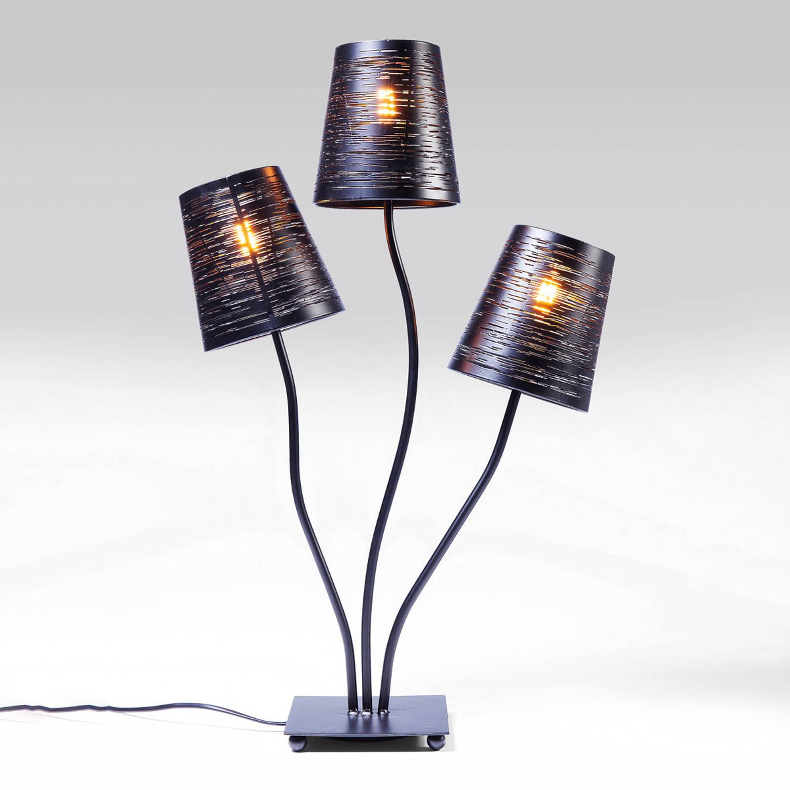 KARE Tre bordlampe, fleksibel, svart