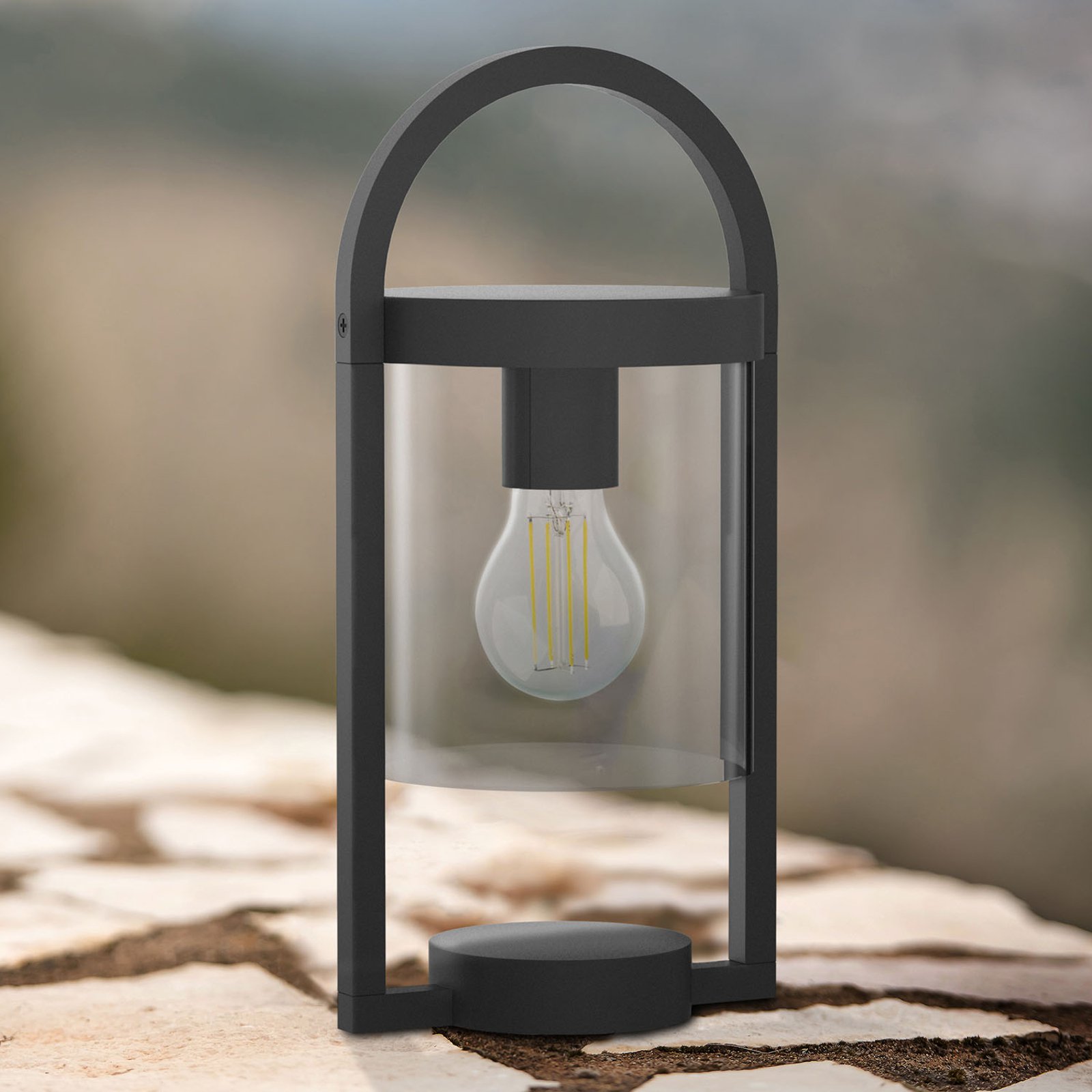 Maya bordlampe i mørkegrå for ute, IP65