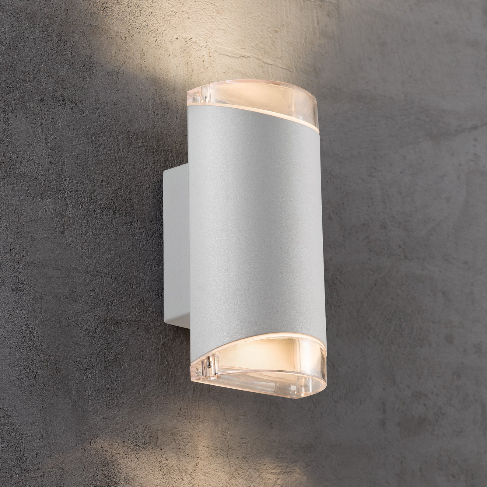Utendørs vegglampe Arn, 2 lyskilder, hvit
