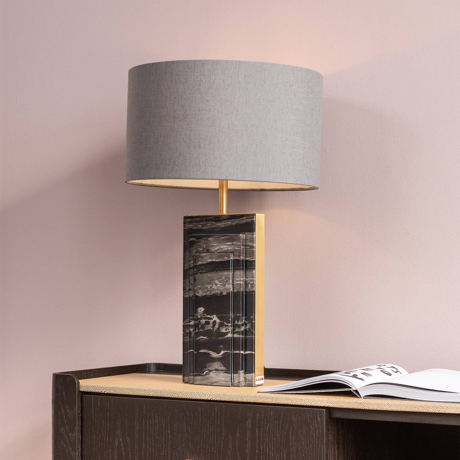 KARE Charleston Marble gulvlampe svart