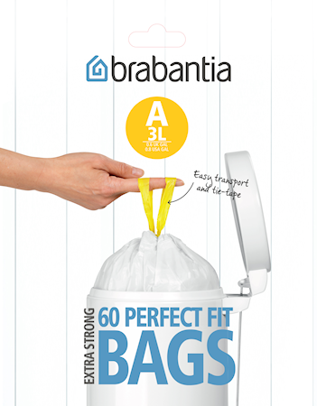 Søppelposer A, 3 Ltr (Dispenser Pakk med 60 poser) White
