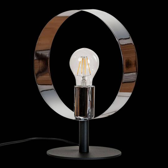 Bordlampe Mira av stål, krom