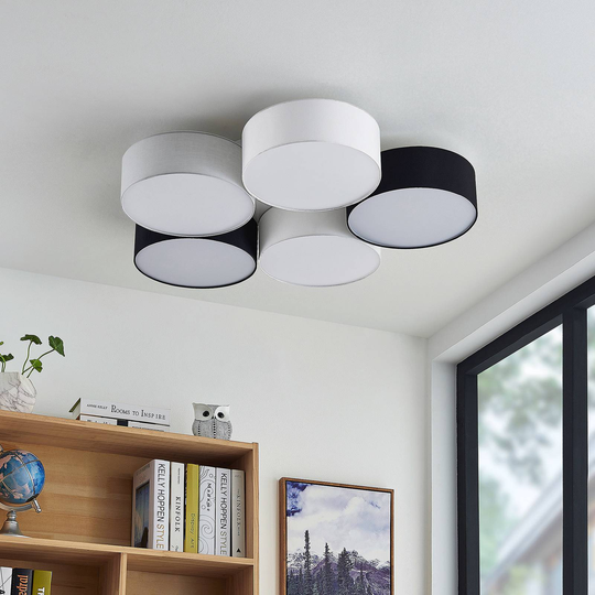 Lindby Janita LED-taklampe, 5-lk., trefarget