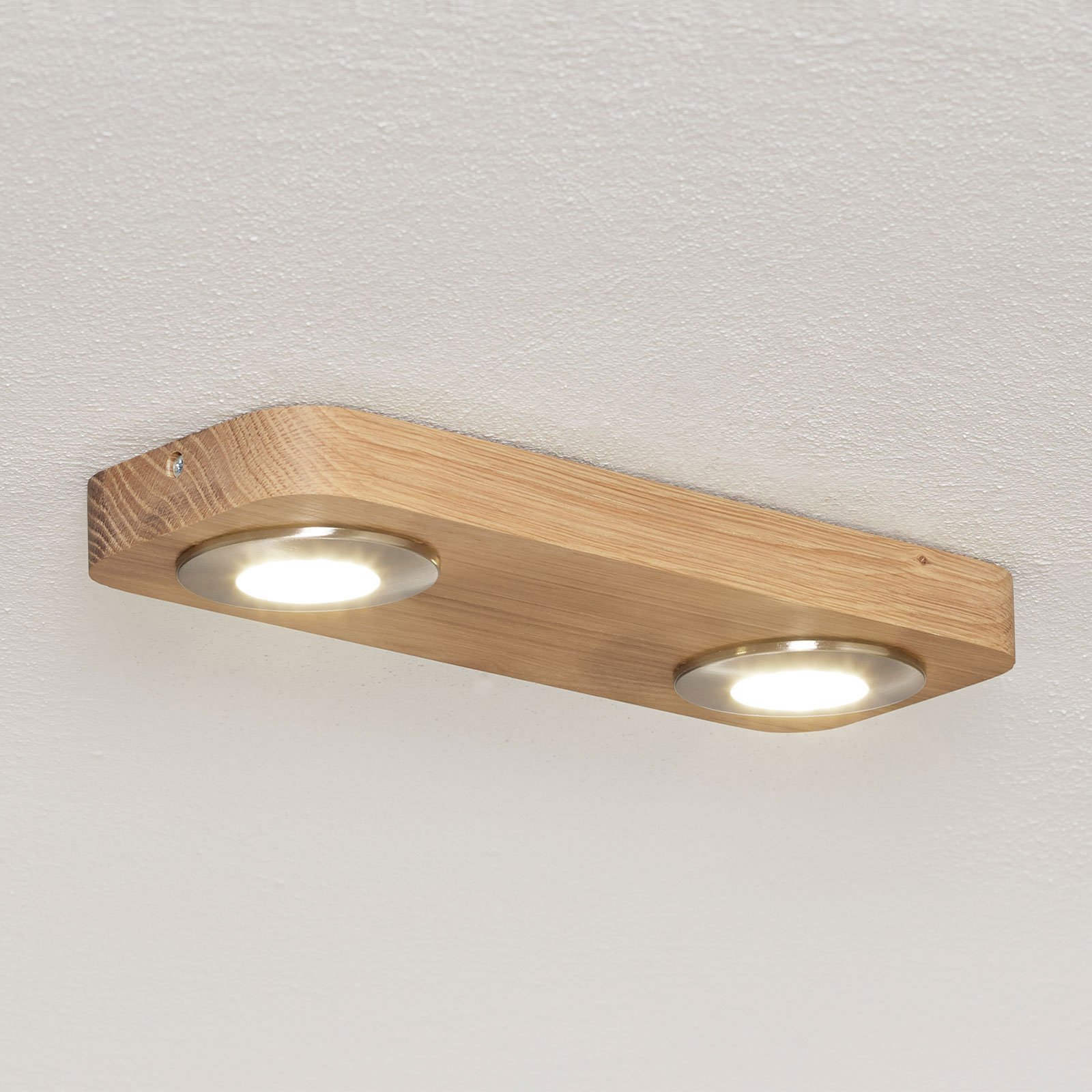 LED-taklampe Sunniva i naturlig tre
