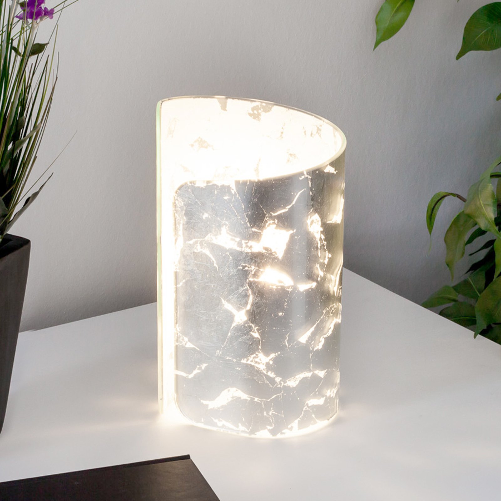 Bordlampe Papiro, sølv