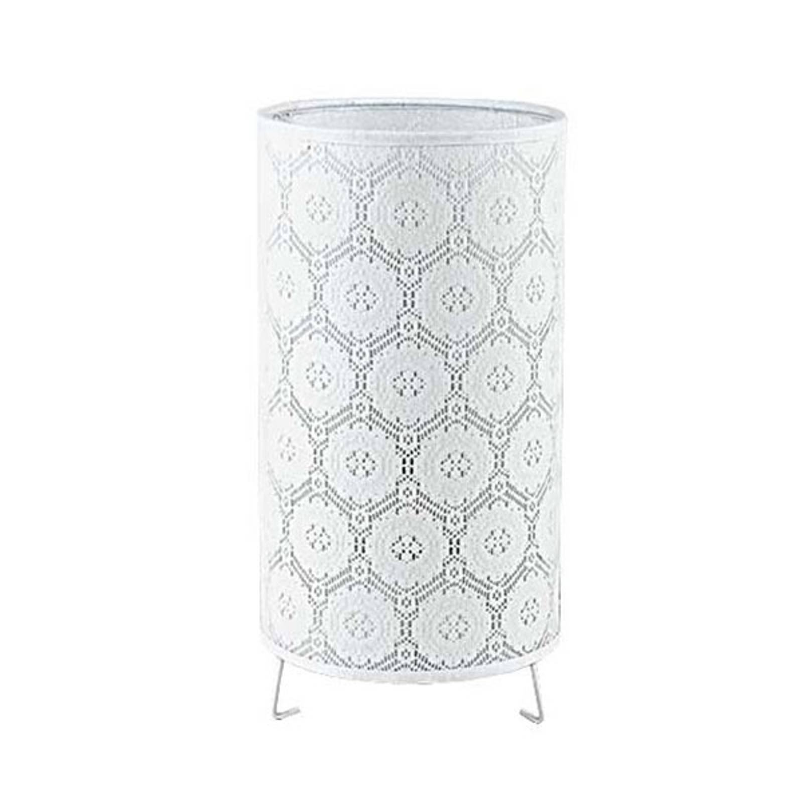 Bordlampe Bebo med hvitt blondemønster