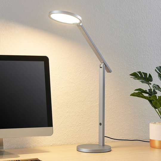 Lucande Felkano LED-bordlampe, sølv