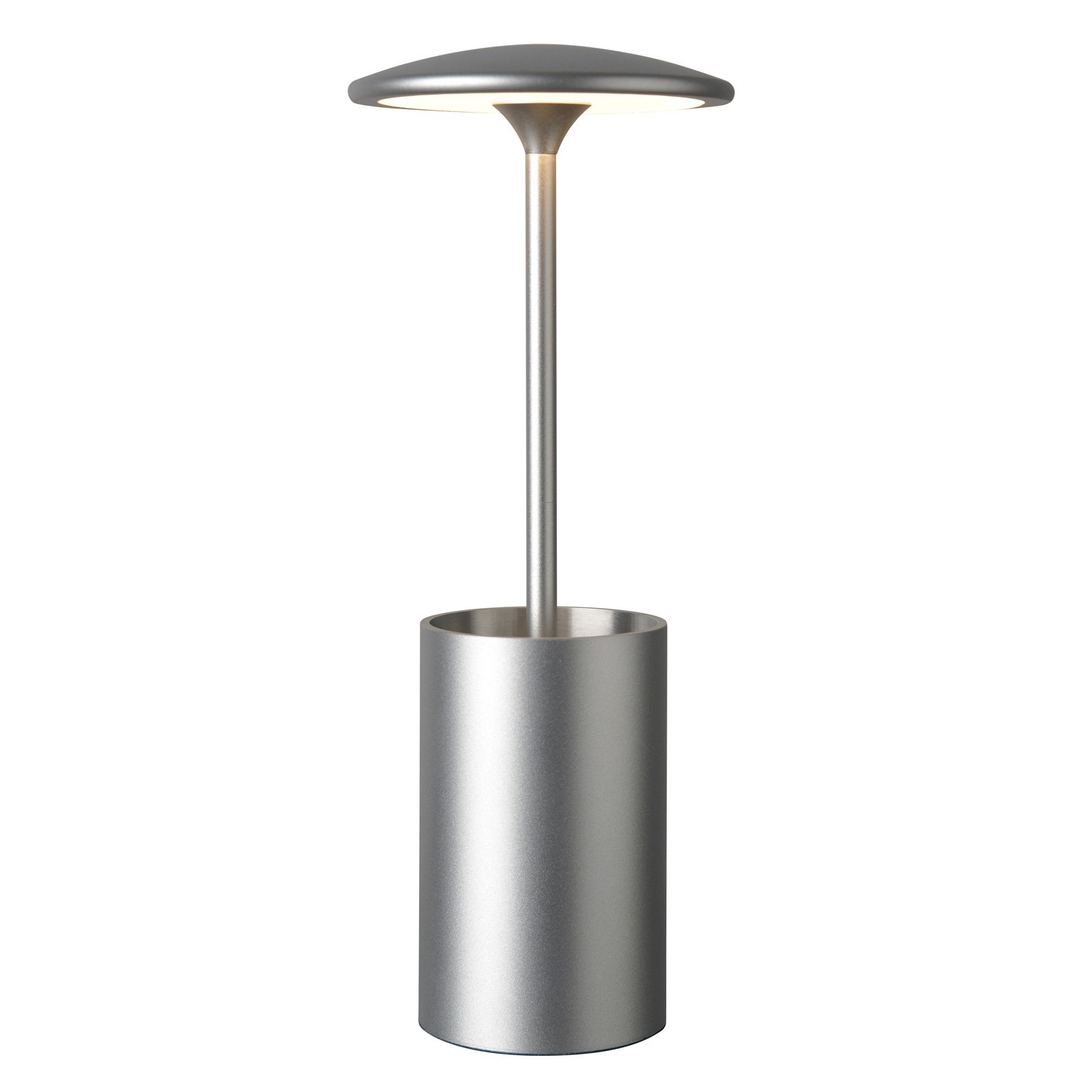 LED-bordlampe Pott med beholder, sølv