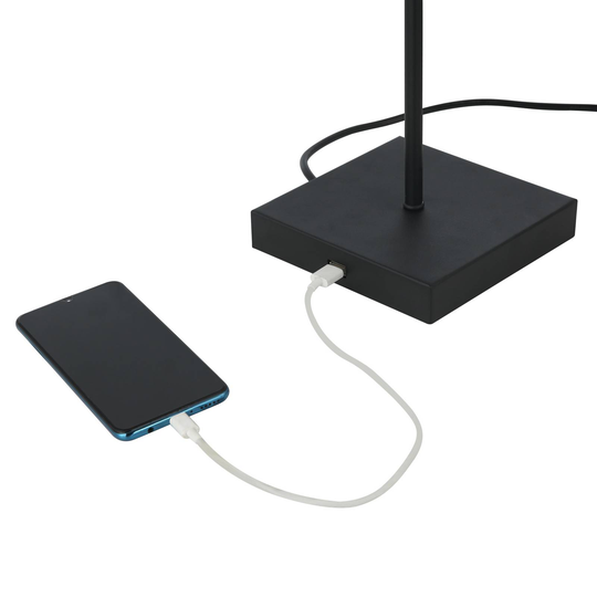 Bordlampe Table, skjerm konisk svart-hvit