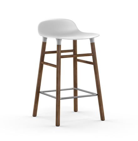 Form Barstol Hvit/Valnøtt 65 cm
