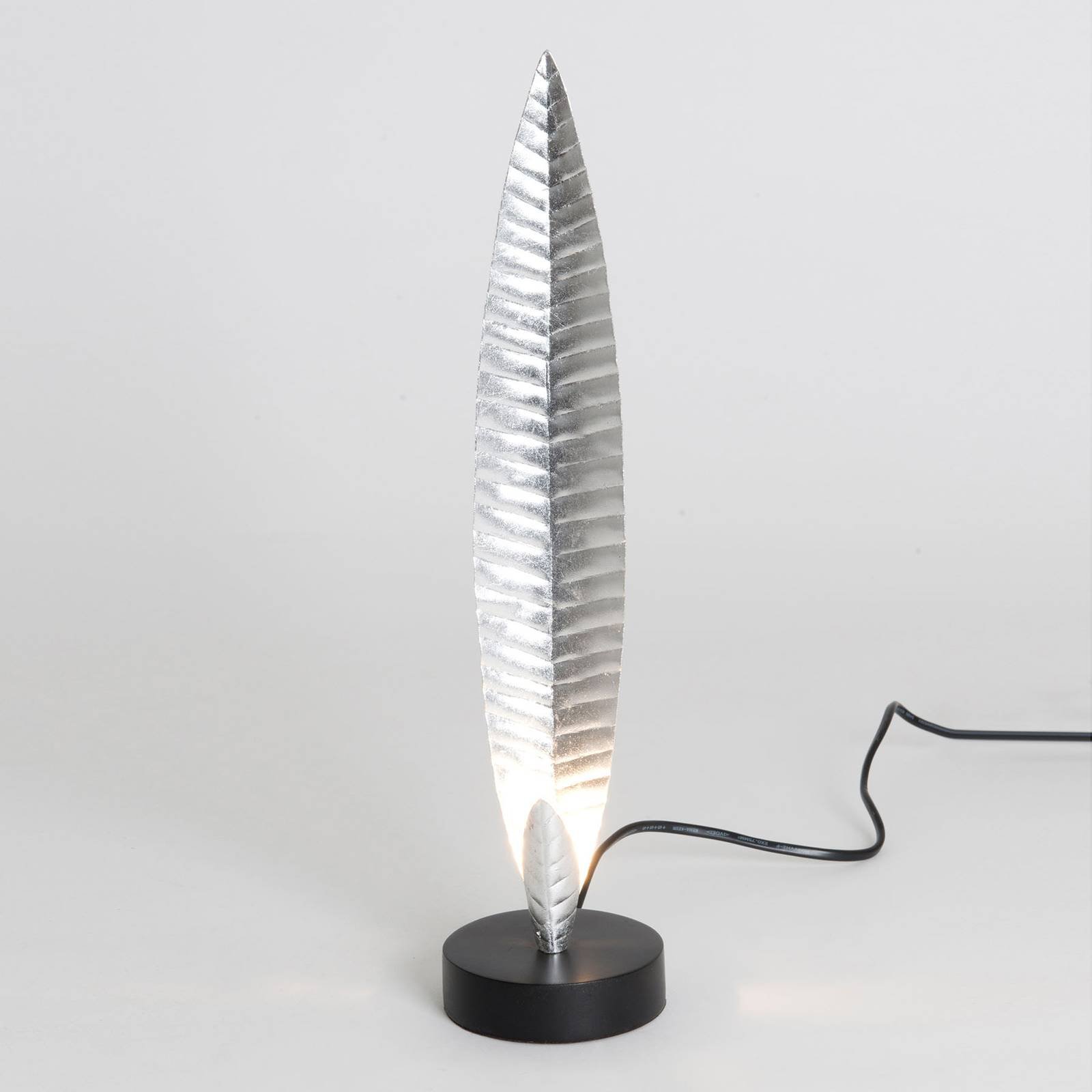 Bordlampe Penna, sølvfarget, høyde 38 cm