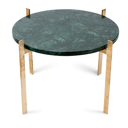 Single deck sofabord – Green/brass