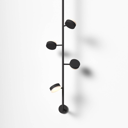 LED-vegglampe Tol, 4 lyskilder, matt svart