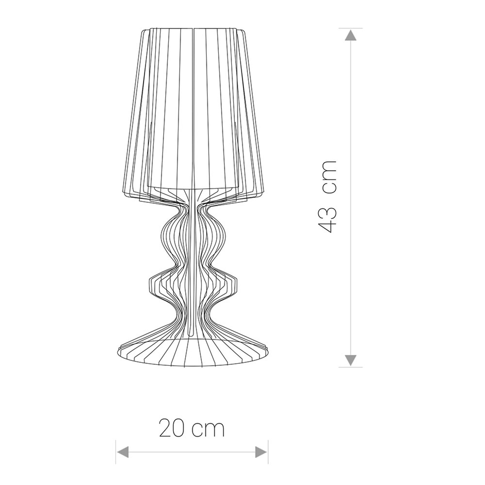 Bordlampe Aveiro S med metallstenger, hvit