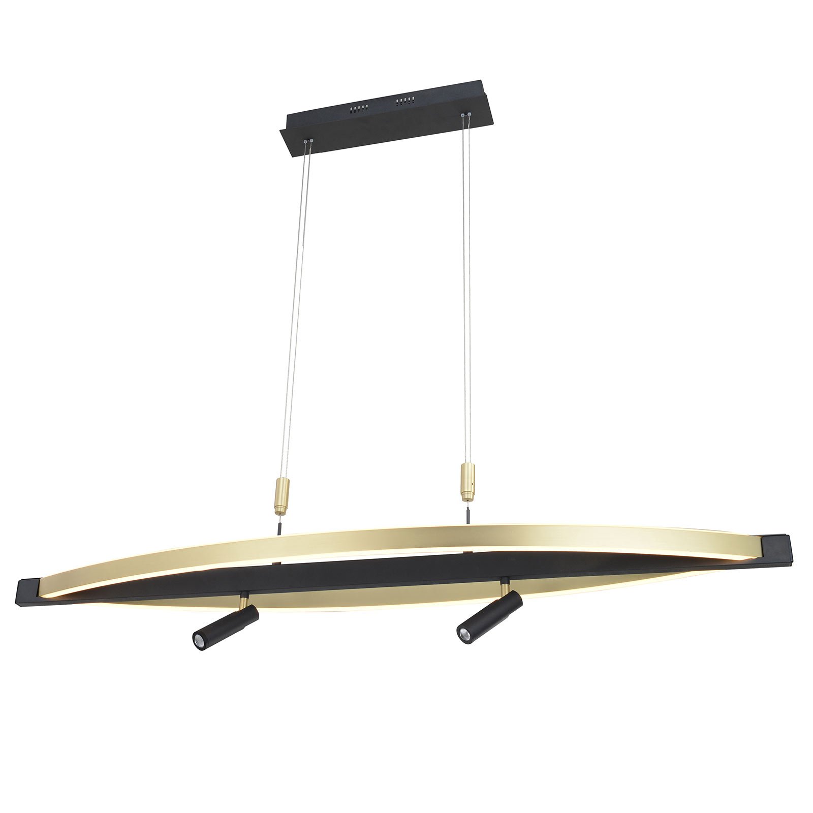 Lucande Matwei LED-pendellampe, oval, messing