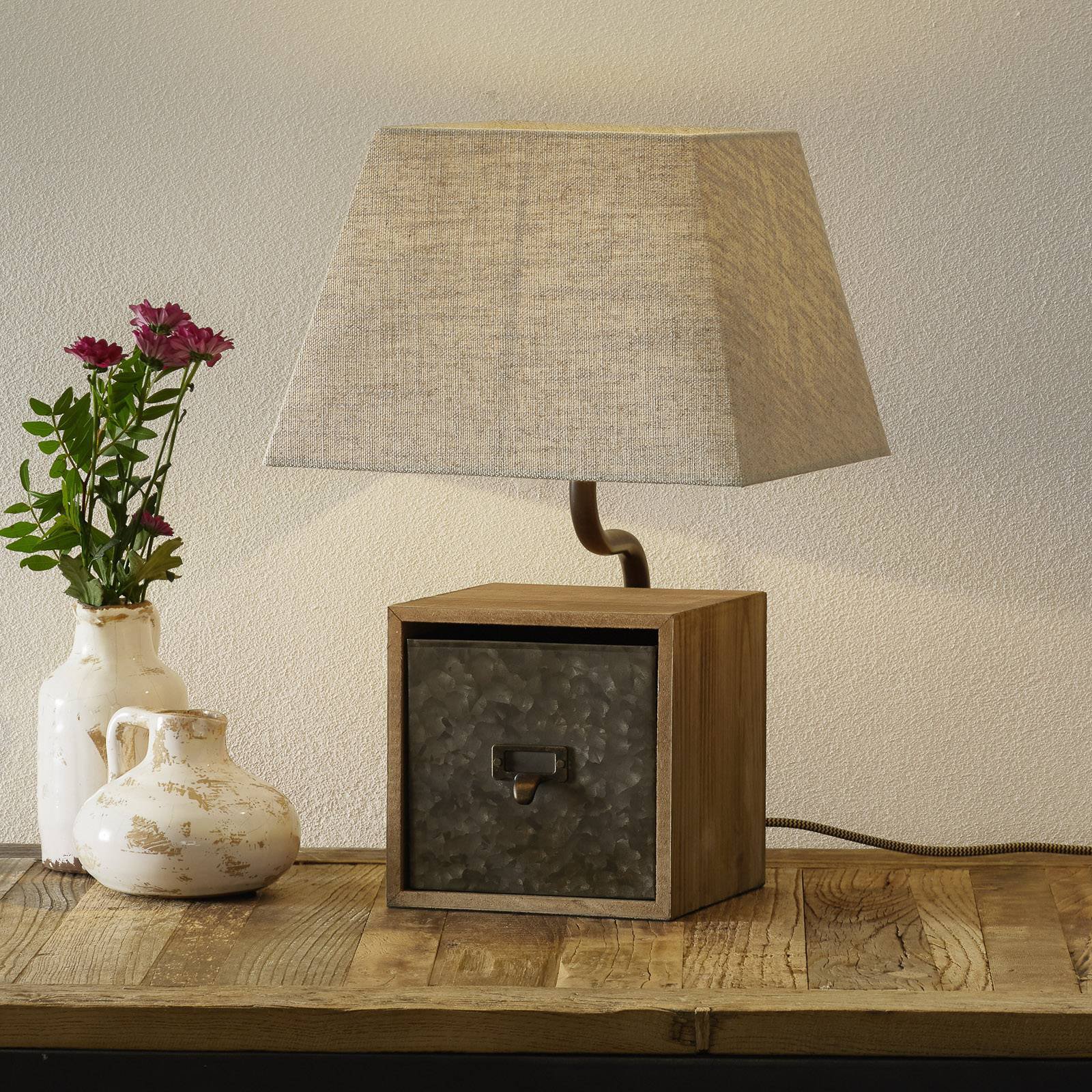 Bordlampe Cassetto med skuff, høyde 46 cm