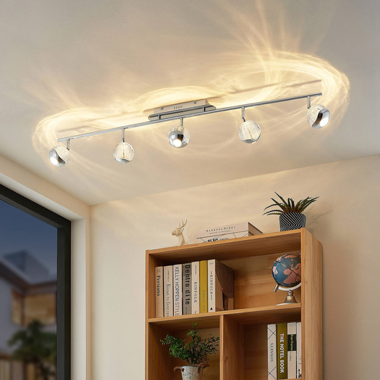 Lucande Kilio LED-takspot, 5 lyskilder, krom