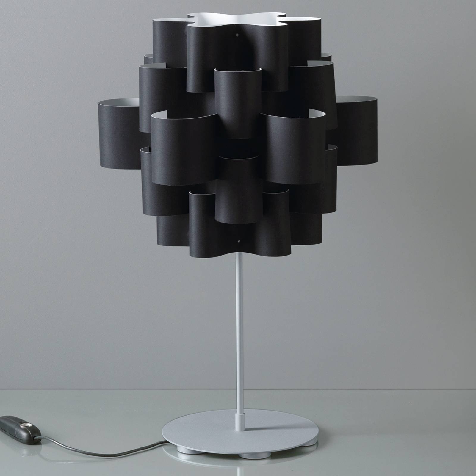 Desoigner-bordlampe, svart