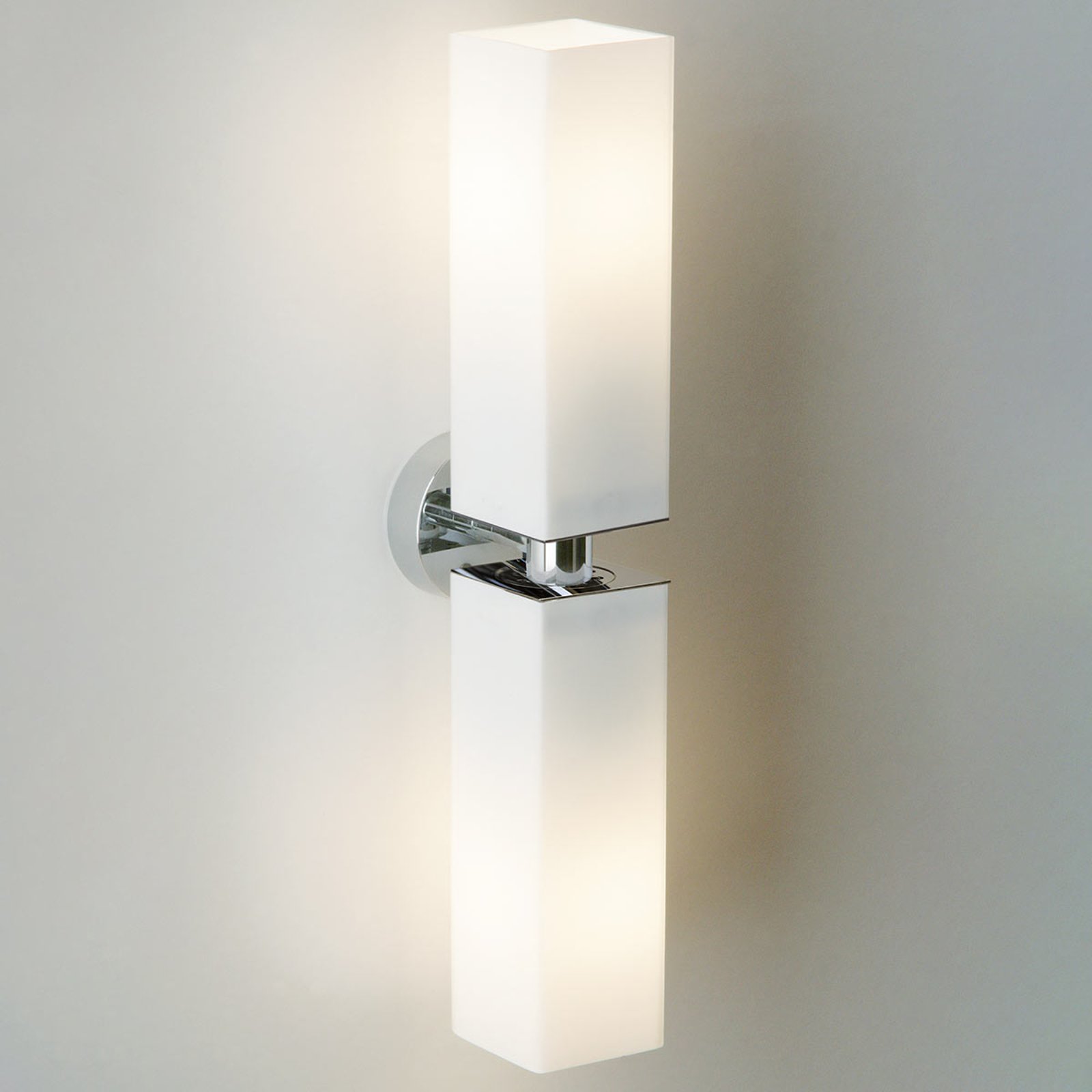 Dobbel vegglampe CUBE TWIN krom