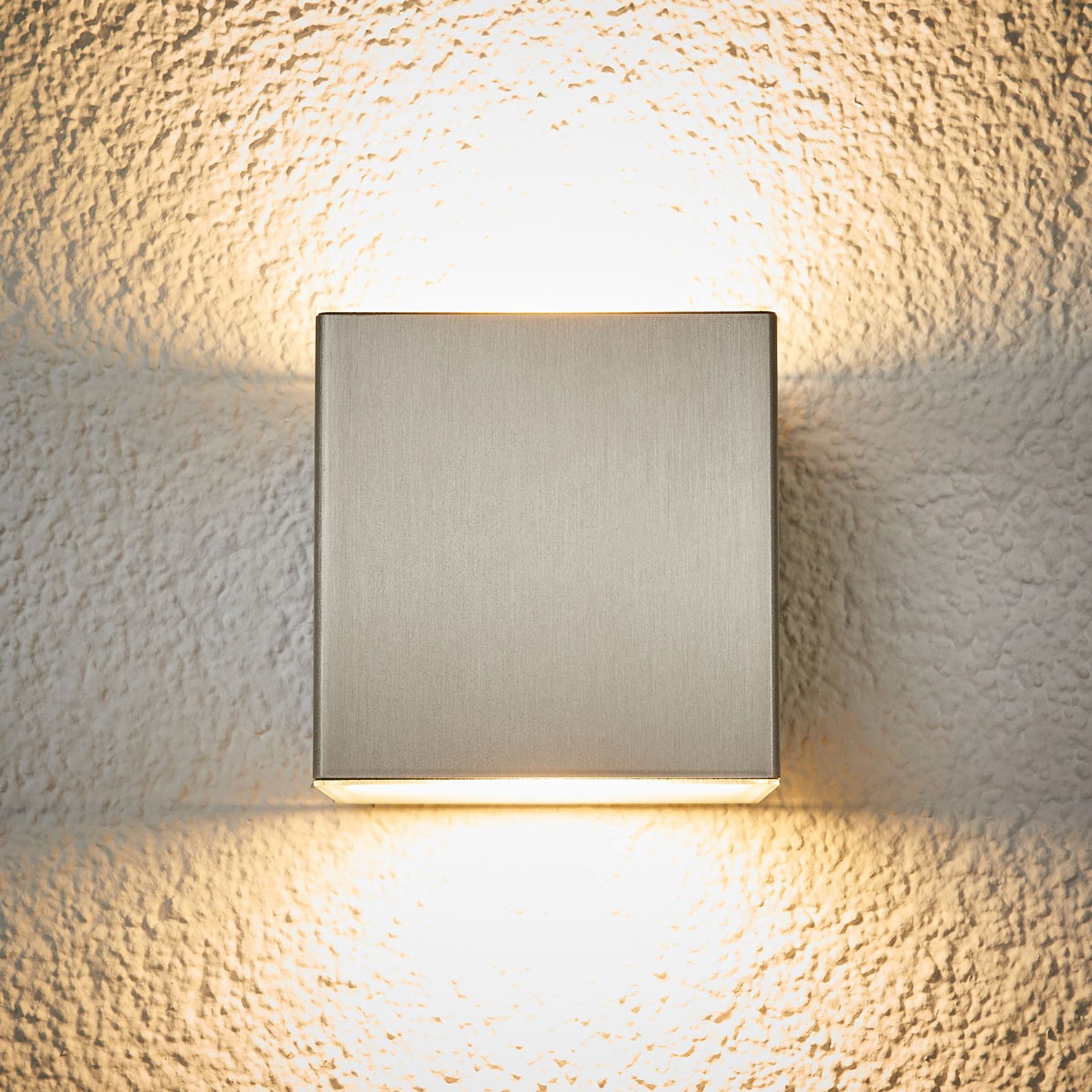 LED-utendørs vegglampe Jana av stål 10 x 10 cm