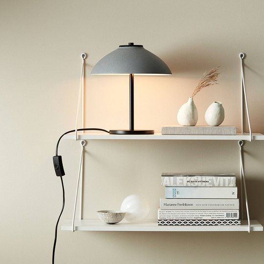 Bordlampe Vali, høyde 25,8 cm, svart/grå