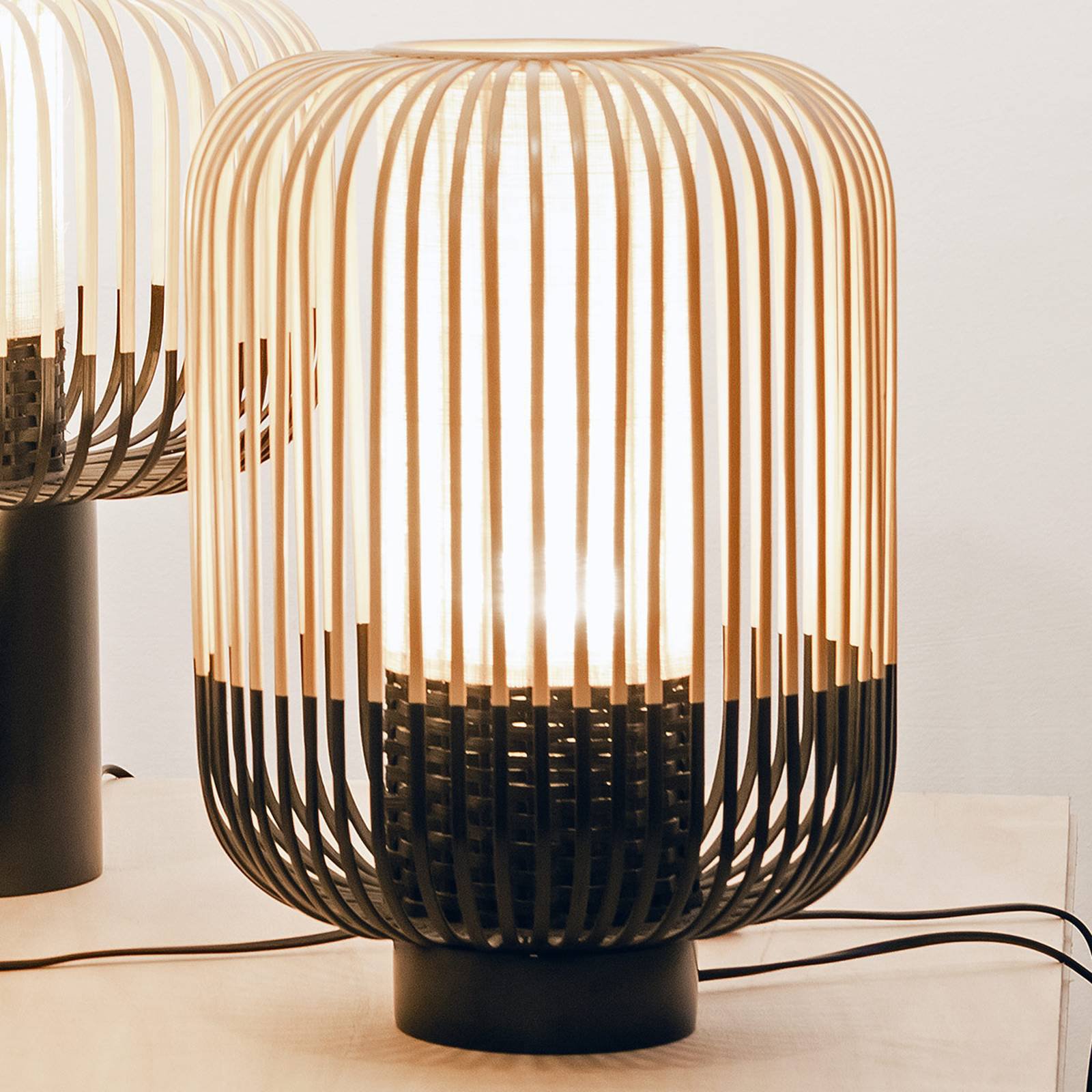 Forestier Bamboo Light M bordlampe, 39 cm, svart