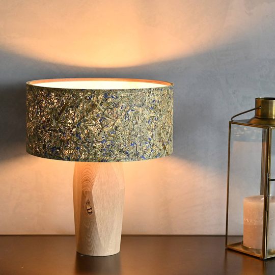 LeuchtNatur Pura LED-bordlampe eik/kornblomst
