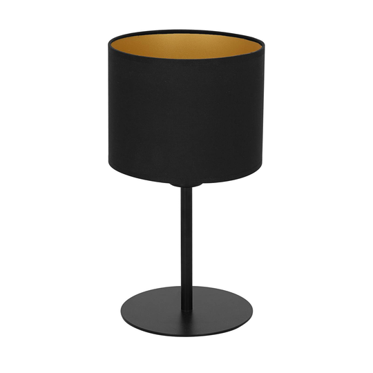 Bordlampe Soho sylindrisk høyde 34 cm svart/gull