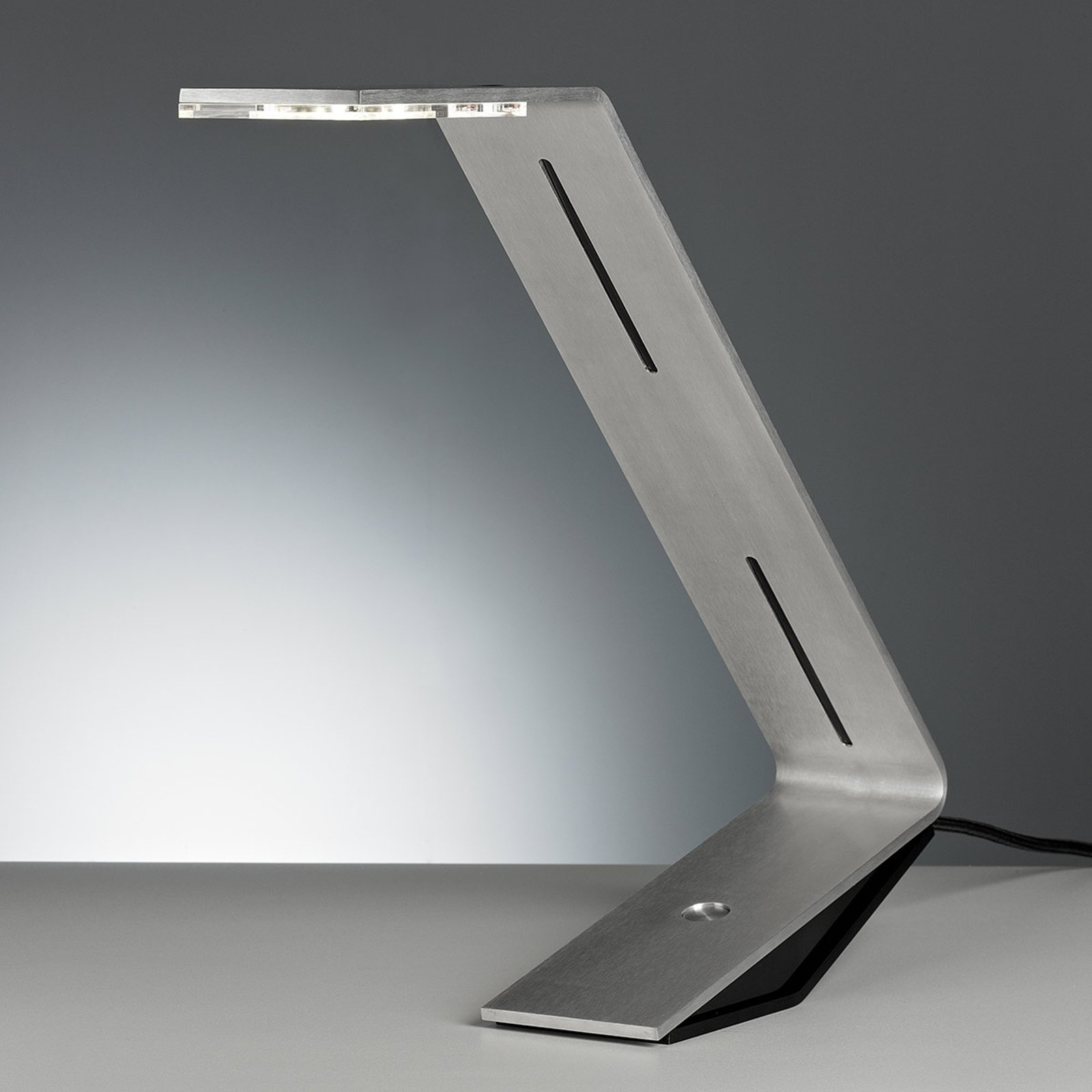 TECNOLUMEN Flad - LED-bordlampe, sølvgrå