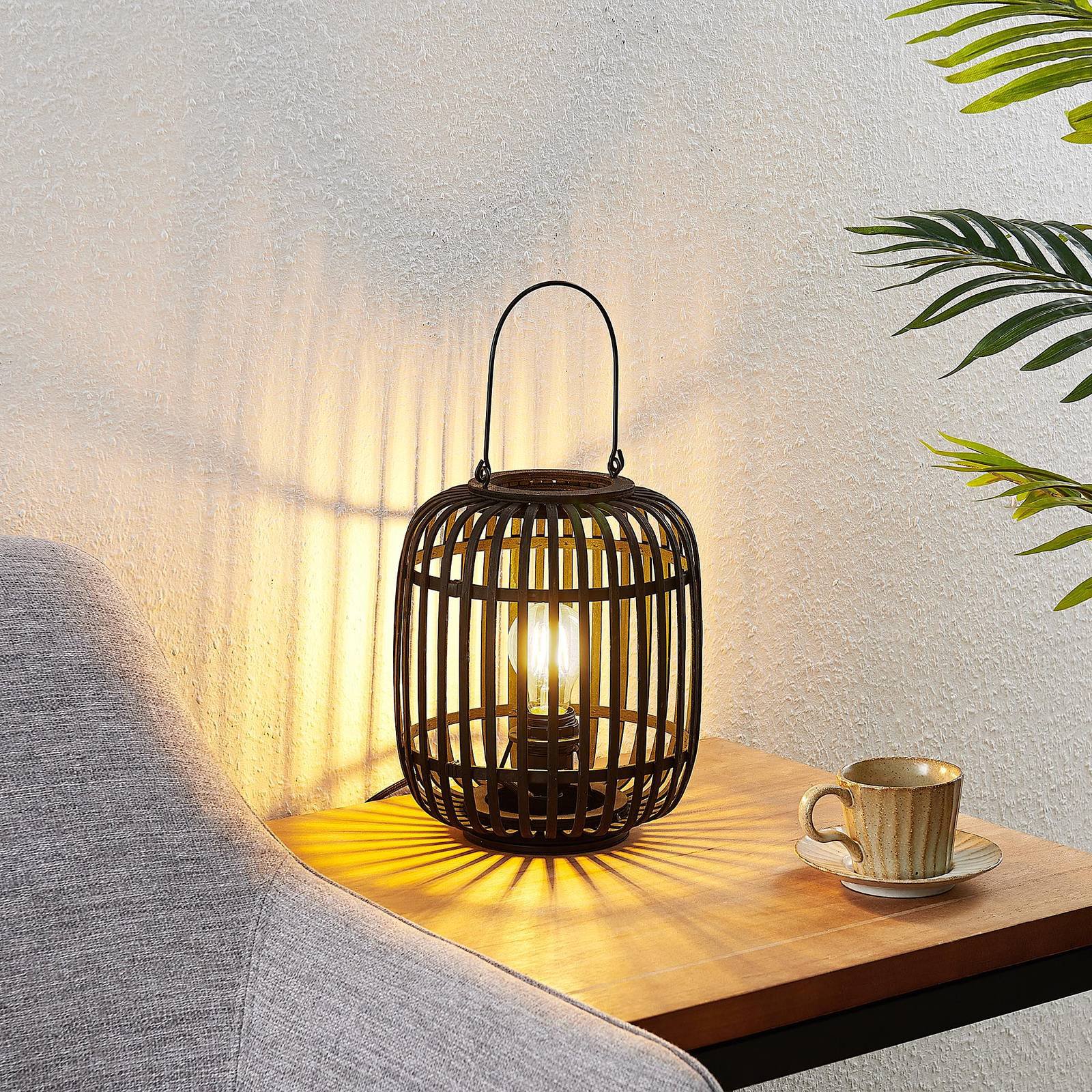 Lindby Canyana bordlampe av rotting, svart