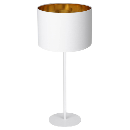 Bordlampe Soho, sylindrisk høyde 55 cm hvit/gull