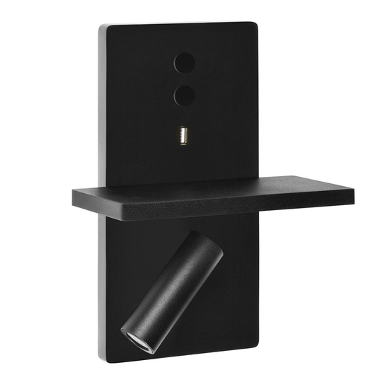 LEDS-C4 E-Lamp LED-vegglampe med spot, svart