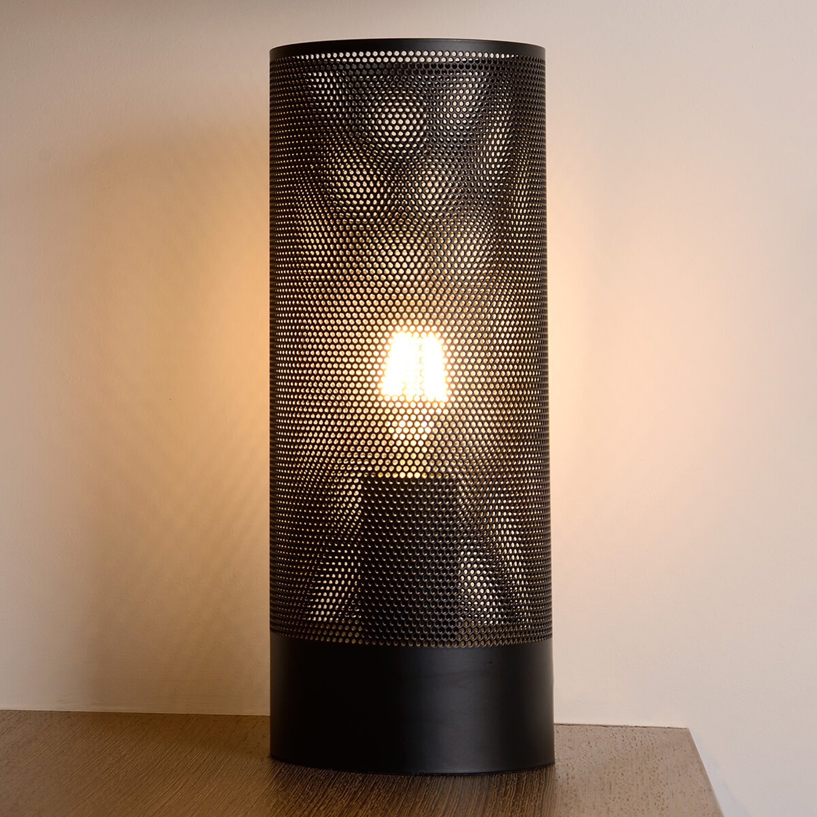 Rettformet bordlampe Beli i svart