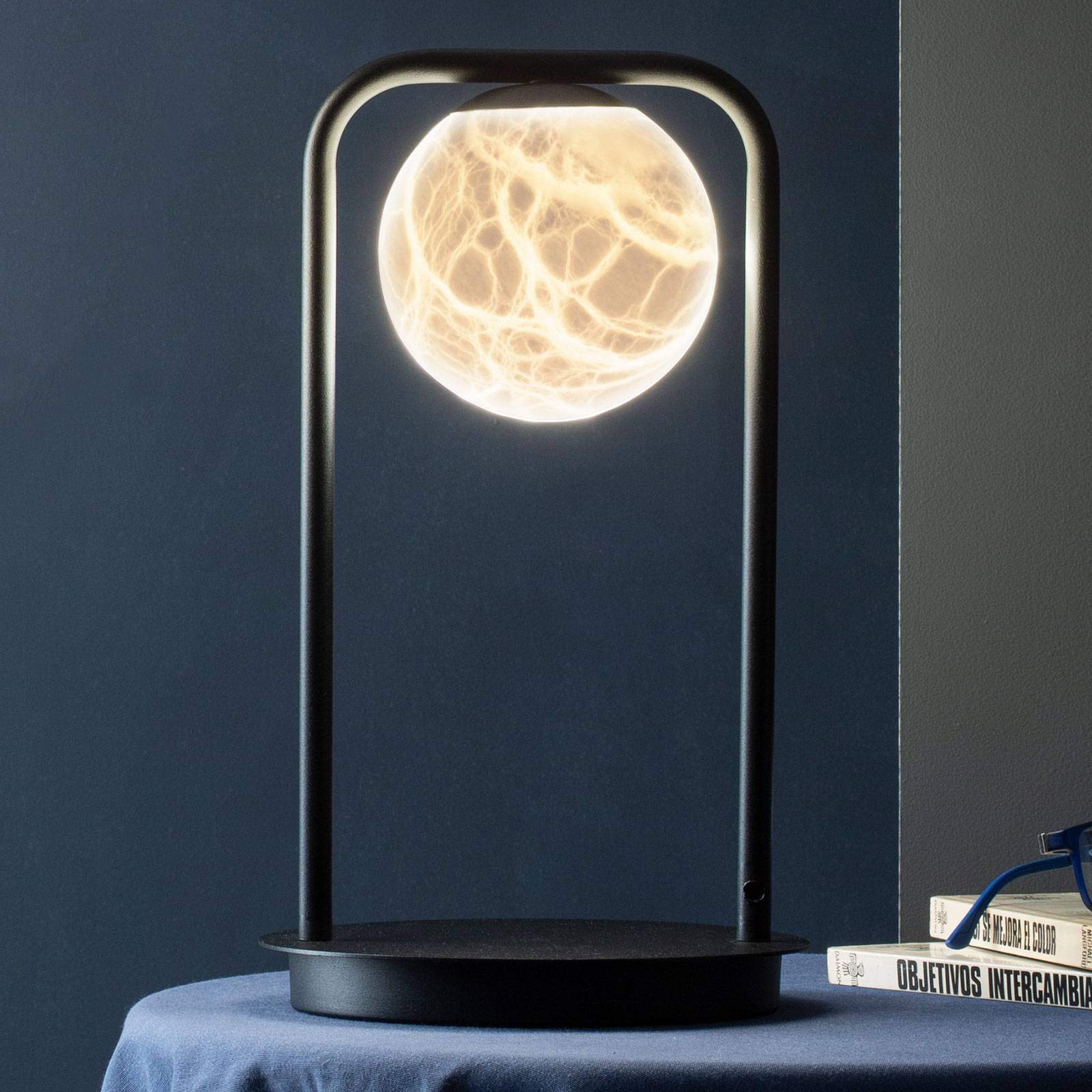 LED-bordlampe Tribeca med alabast 1 lyskilde