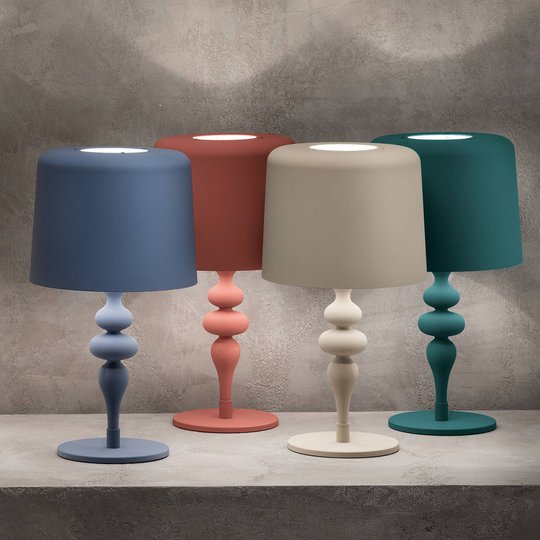 Bordlampe Eva TL1 M, høyde 53 cm oksidrød