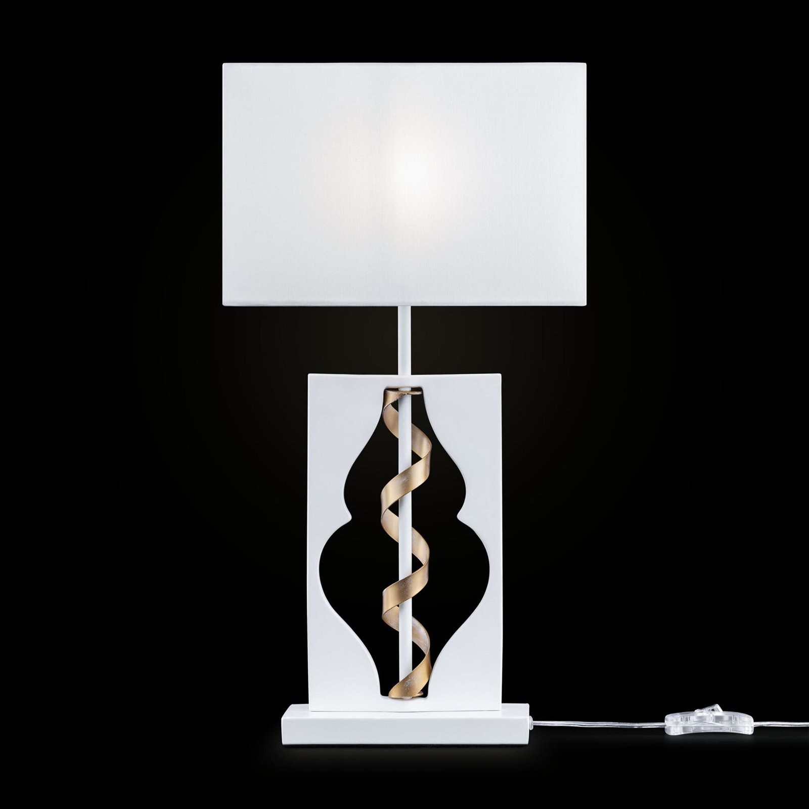 Tekstilbordlampe Intreccio i elegant design