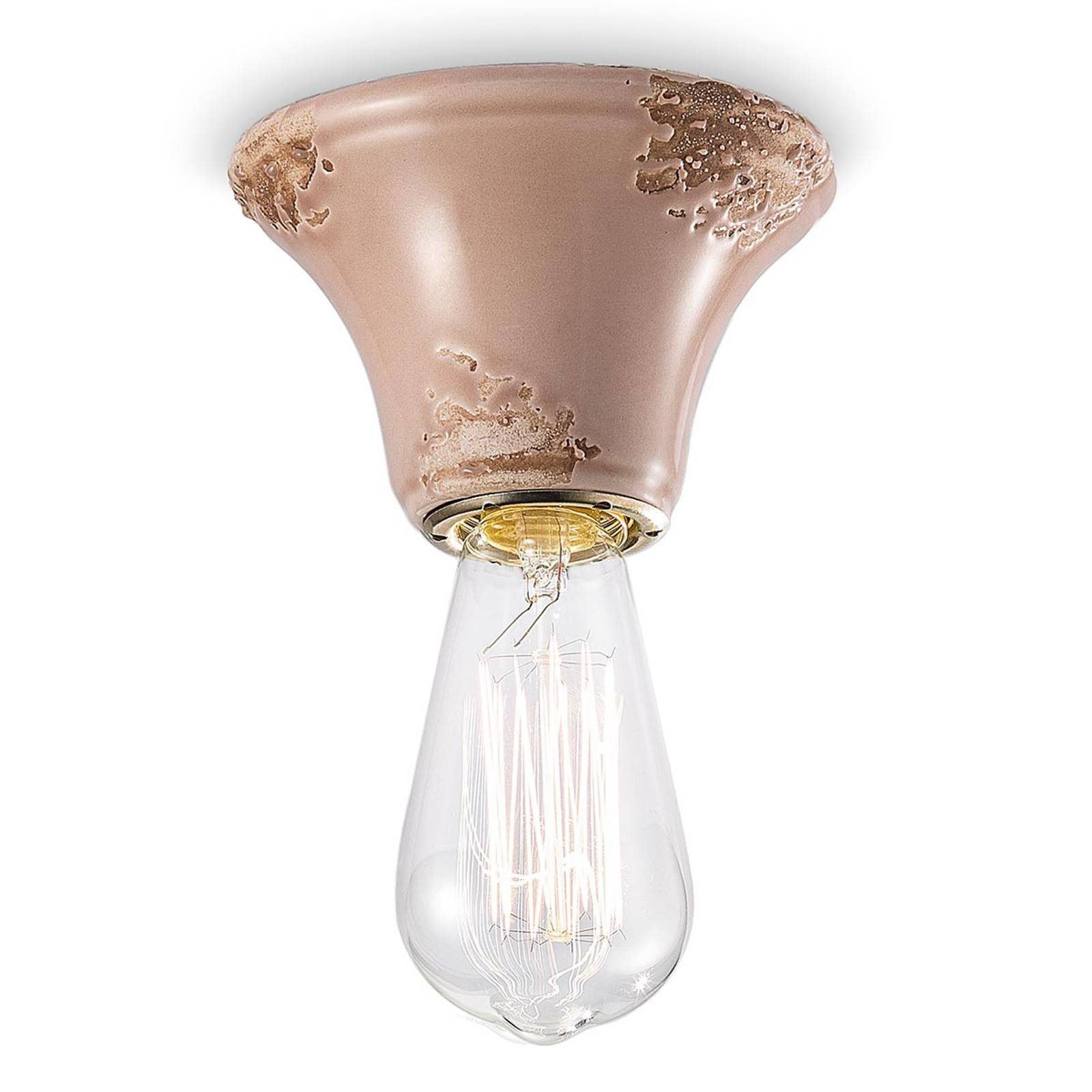 Vintage taklampe C133, gammelrosa