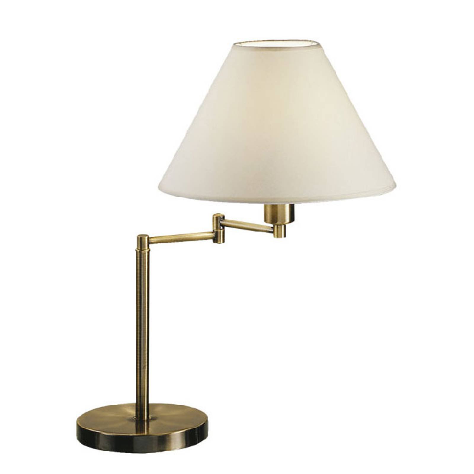 Bordlampe Hilton, dreibar, antikk messing