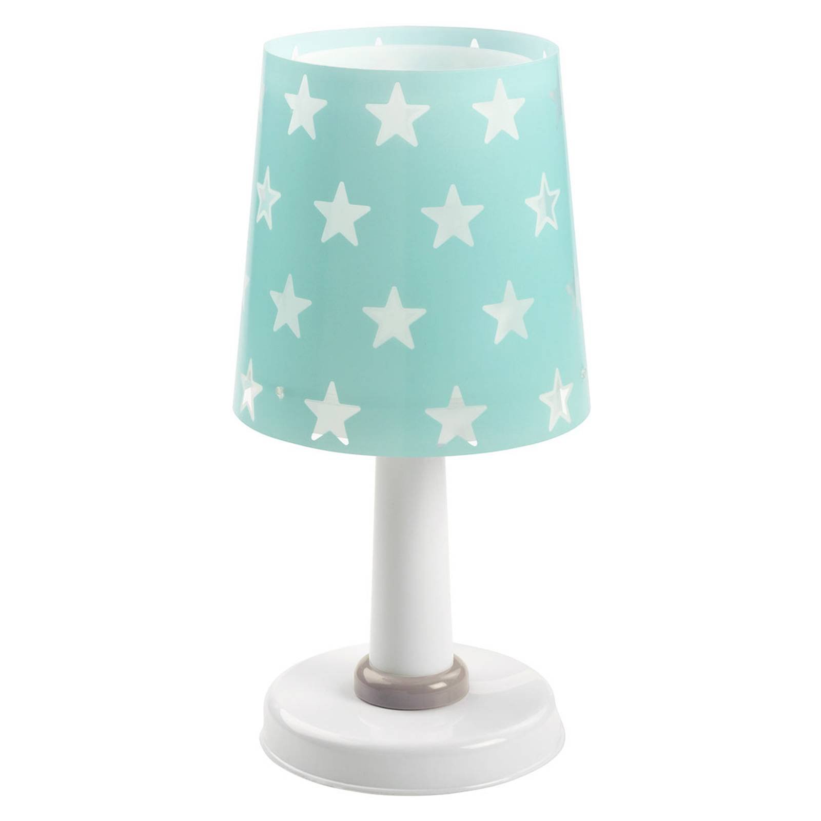 Turkisfarget bordlampe Stars m. lyseffekt