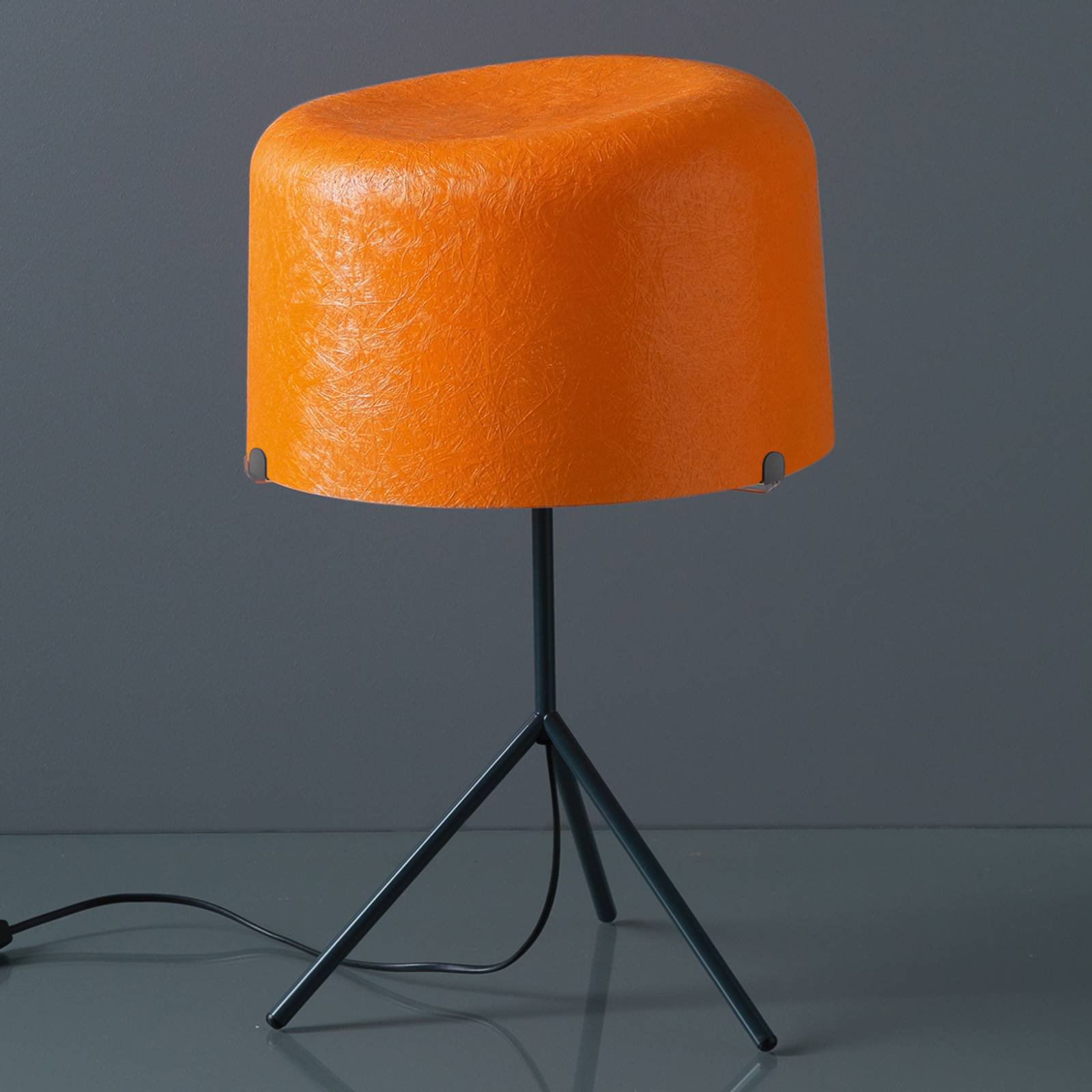 Bordlampe Ola av glassfiber, oransje, 53 cm høy