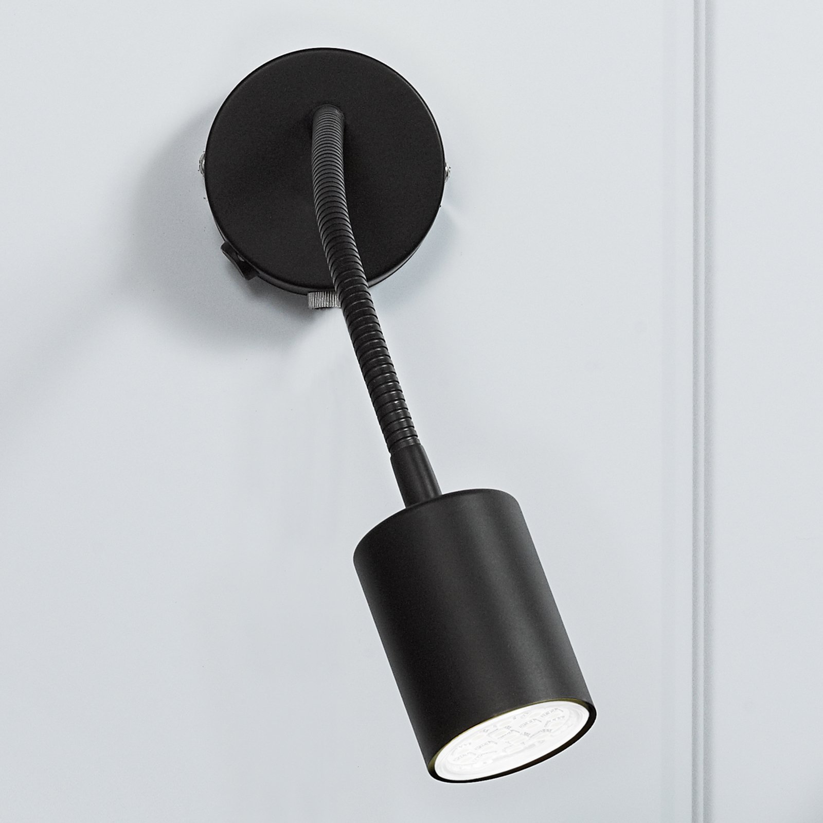 Tynn LED vegglampe Explore i svart