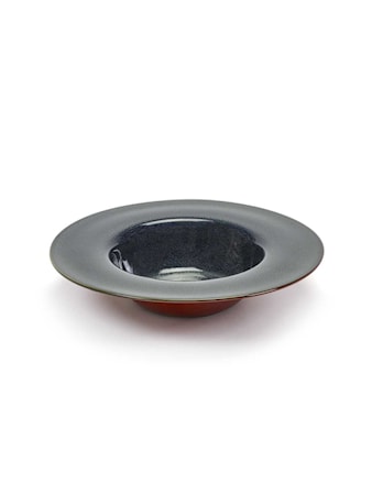 Degustation dyptallerken liten rund 21,3 cm, rust/mørkeblå