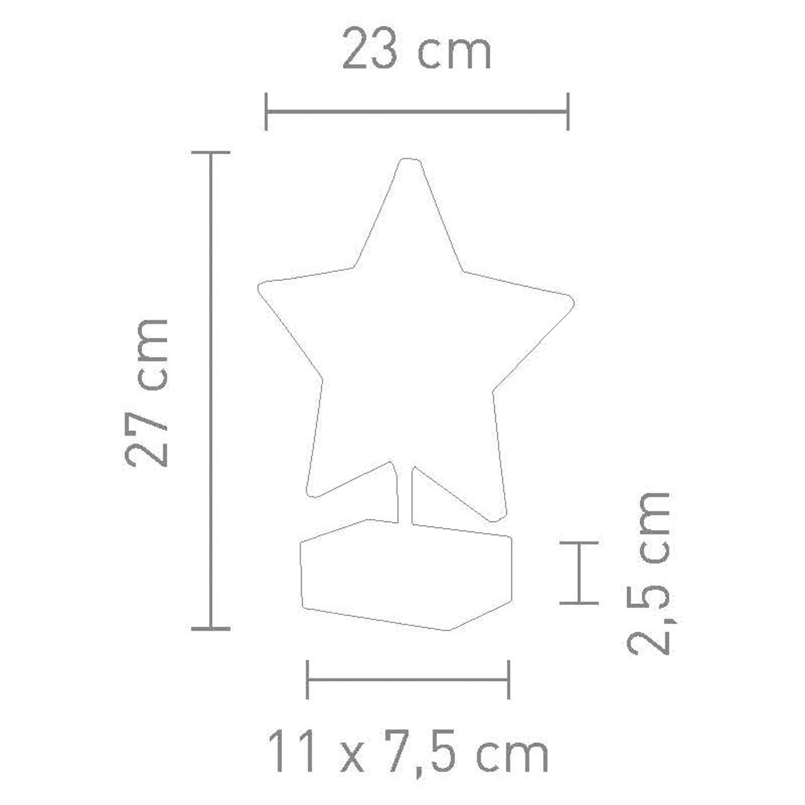 Bordlampe Stella i stjerneform, høyde 27 cm, rød