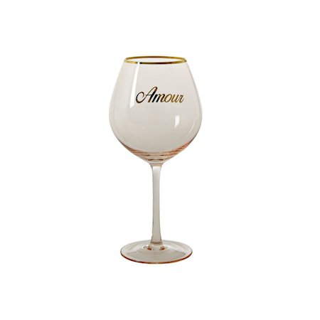 Vinglass H: 23 cm Rosa/Gull