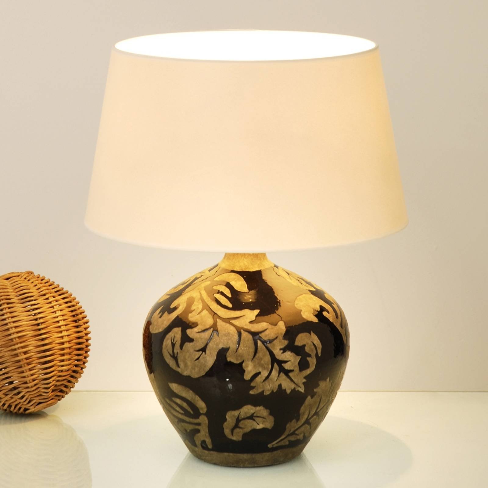 Bordlampe Toulouse rund, høyde 42 cm, svart