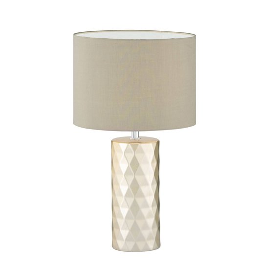 Bordlampe Abo med stoffskjerm, gull