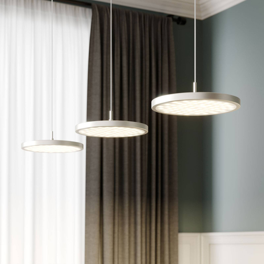 Rothfels Gion LED-pendellampe 3 lysk. nikkel/eik