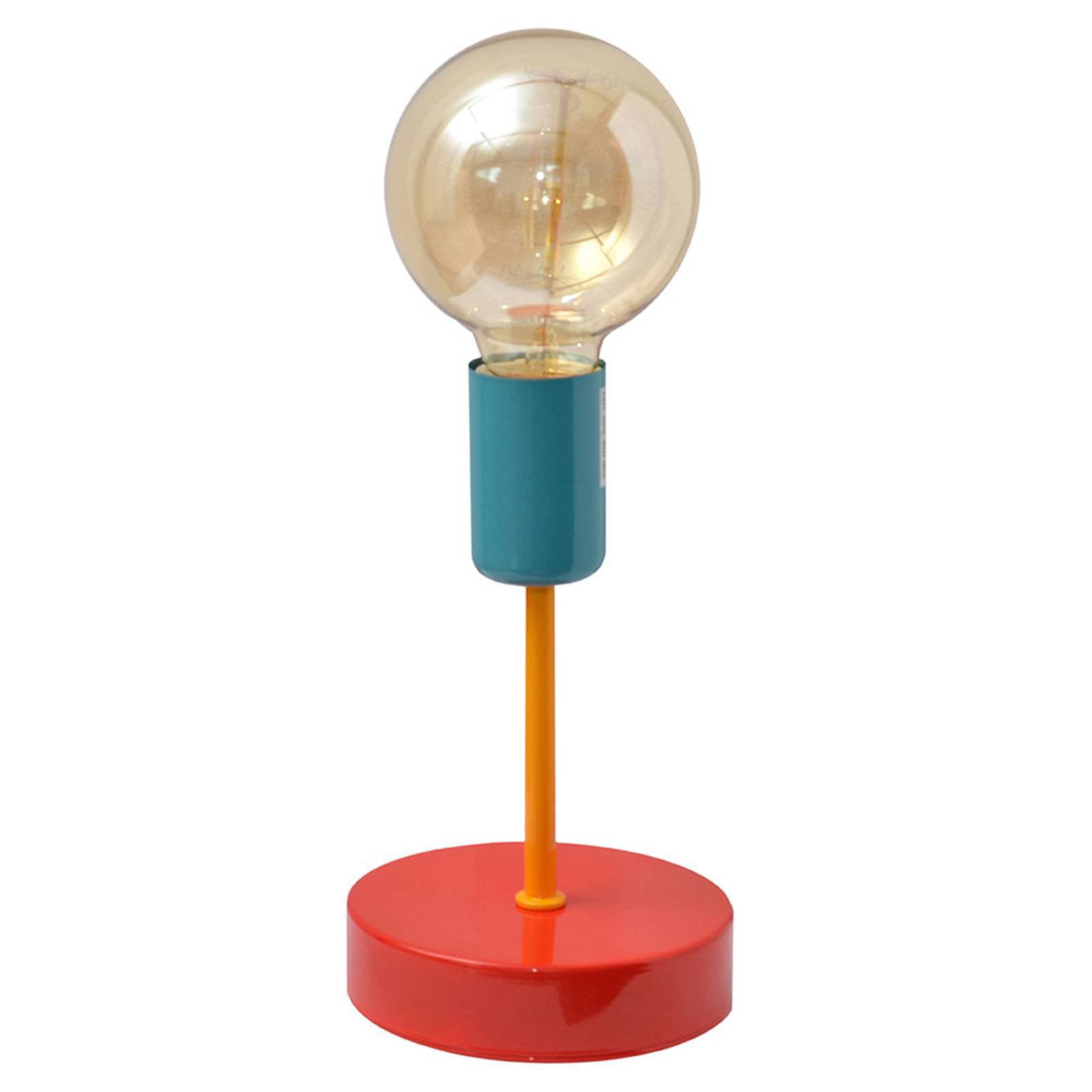 Fargerik bordlampe Oxford, rød/oransje/turkis
