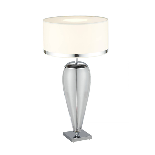 Bordlampe Lund, hvit/gjennomsiktig, høyde 60 cm